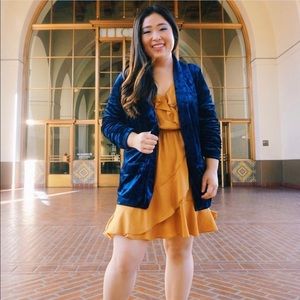 Slouchy velvet blazer